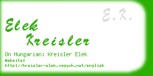 elek kreisler business card